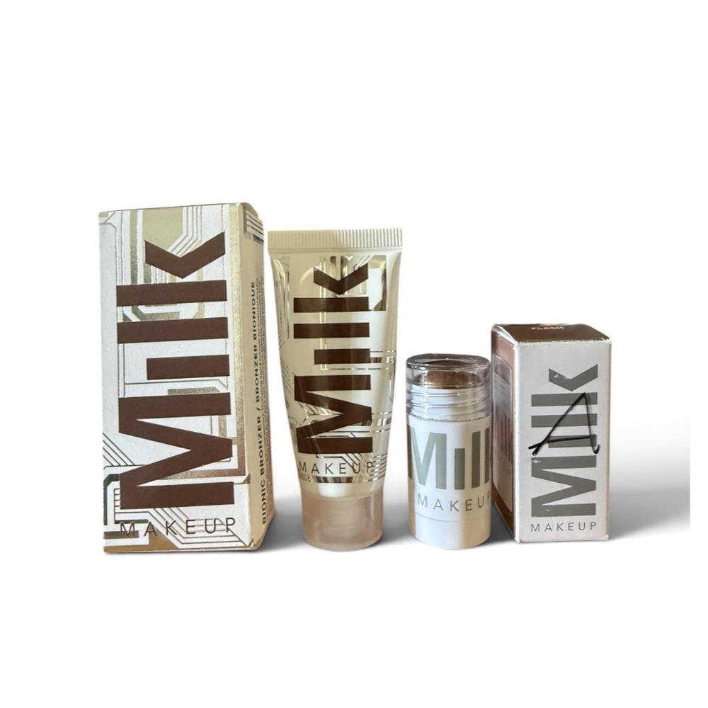 Milk Makeup Bionic Bronzer (INVINCIBLE) + Illuminator (FLASH) mini Gift Set. NIB